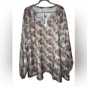 Chic Soul Plus Size 2X Floral Print Women's Top NWT